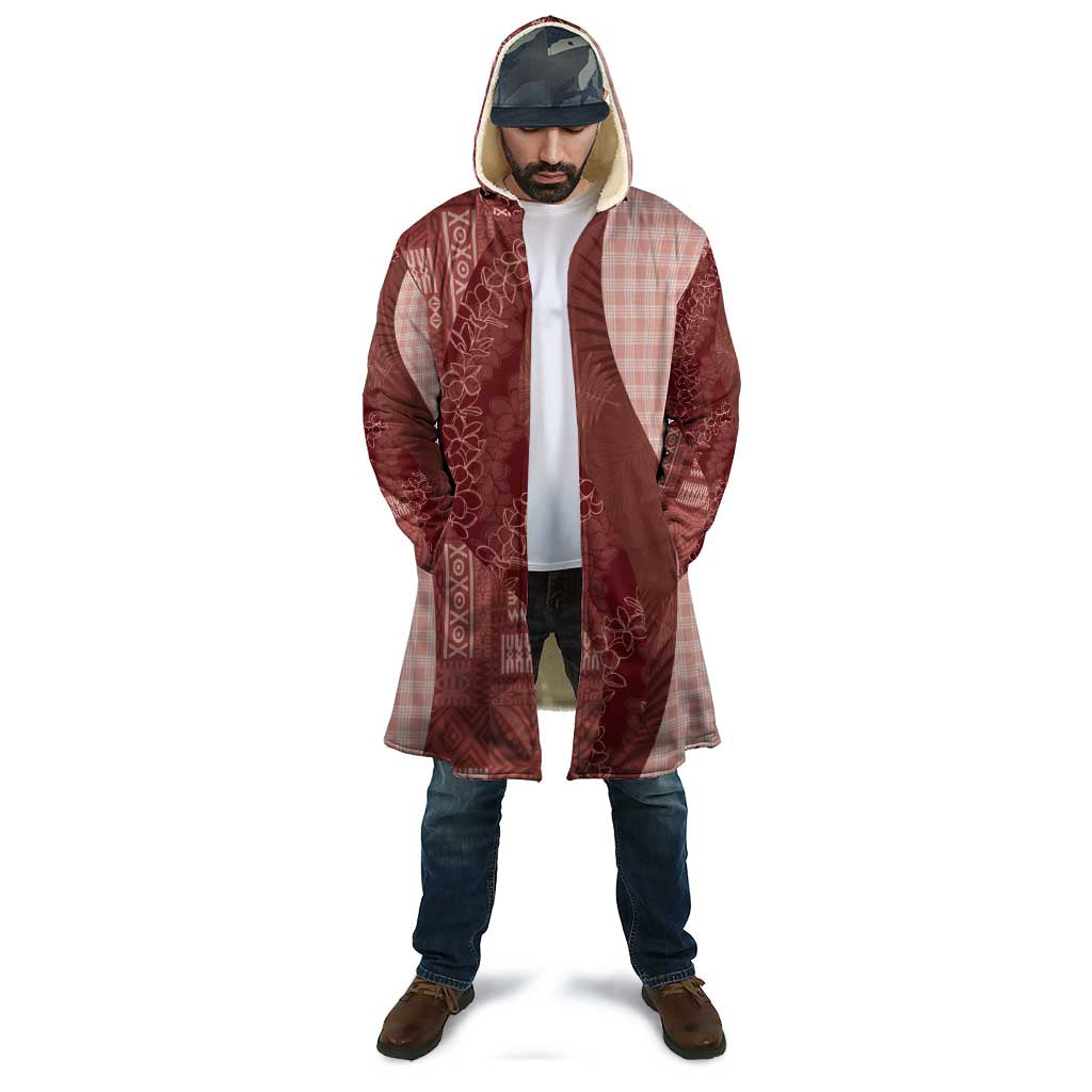 Polynesian Tribal Pattern Patchwork Picturesque Cloak Crimson