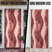 Polynesian Tribal Pattern Patchwork Picturesque Door Cover Crimson
