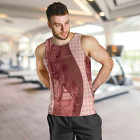 Polynesian Tribal Pattern Patchwork Picturesque Men Tank Top Crimson