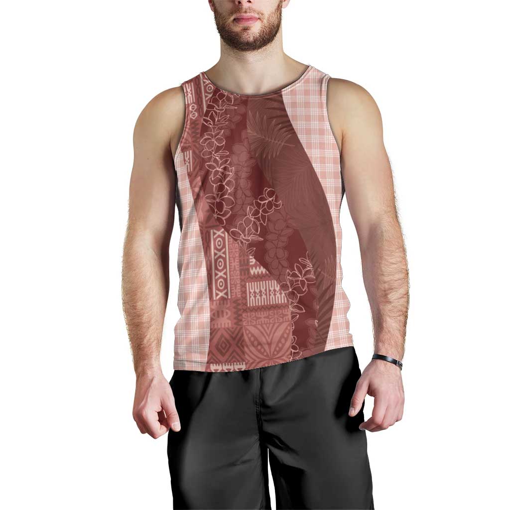 Polynesian Tribal Pattern Patchwork Picturesque Men Tank Top Crimson