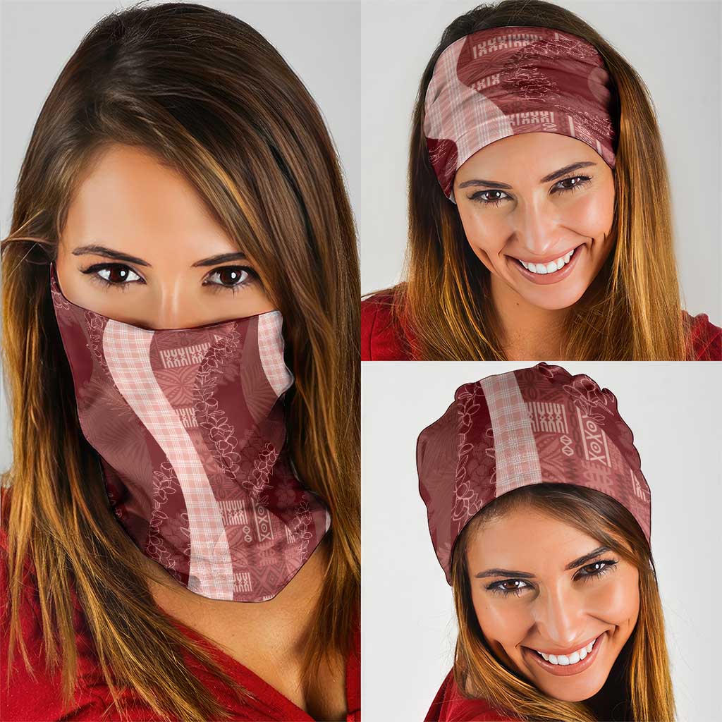 Polynesian Tribal Pattern Patchwork Picturesque Neck Gaiter Crimson