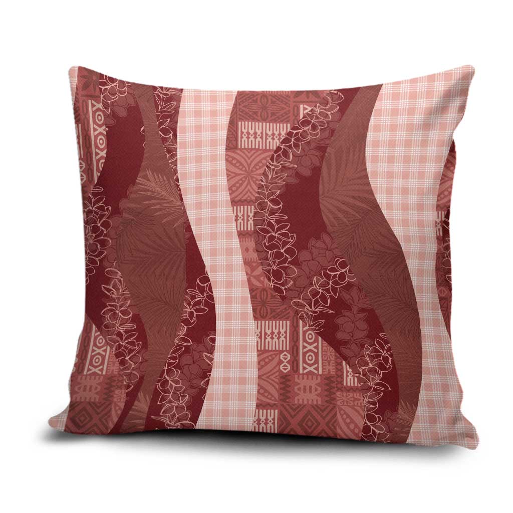 Polynesian Tribal Pattern Patchwork Picturesque Pillow Cover Crimson