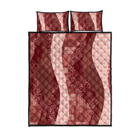 Polynesian Tribal Pattern Patchwork Picturesque Quilt Bed Set Crimson