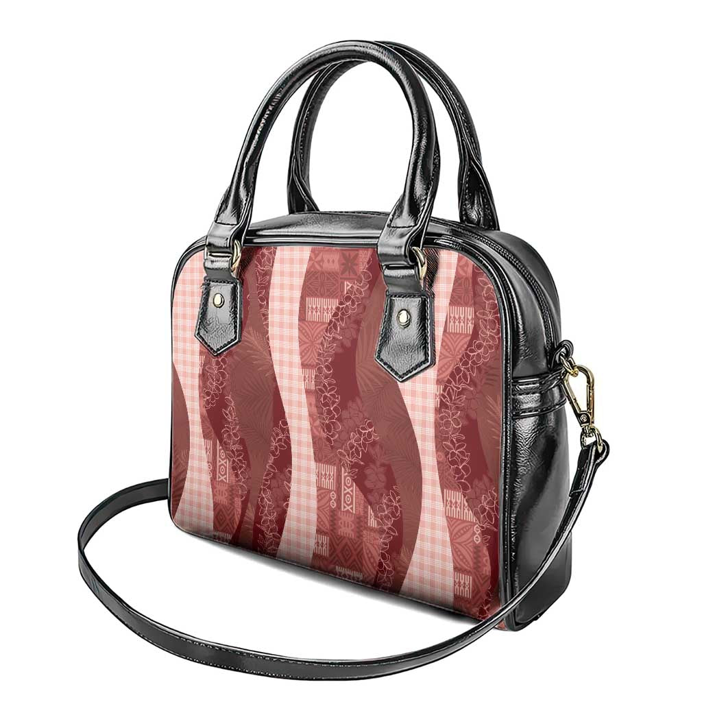 Polynesian Tribal Pattern Patchwork Picturesque Shoulder Handbag Crimson