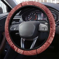 Polynesian Tribal Pattern Patchwork Picturesque Steering Wheel Cover Crimson