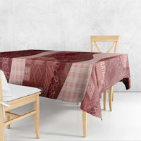 Polynesian Tribal Pattern Patchwork Picturesque Tablecloth Crimson