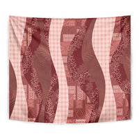 Polynesian Tribal Pattern Patchwork Picturesque Tapestry Crimson