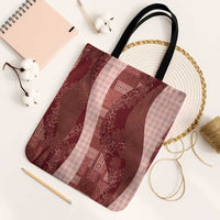 Polynesian Tribal Pattern Patchwork Picturesque Tote Bag Crimson