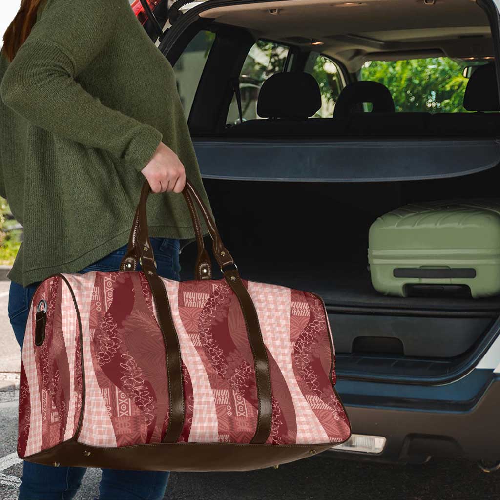 Polynesian Tribal Pattern Patchwork Picturesque Travel Bag Crimson