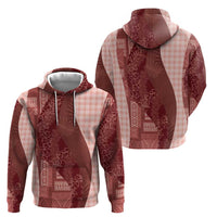 Polynesian Tribal Pattern Patchwork Picturesque Zip Hoodie Crimson