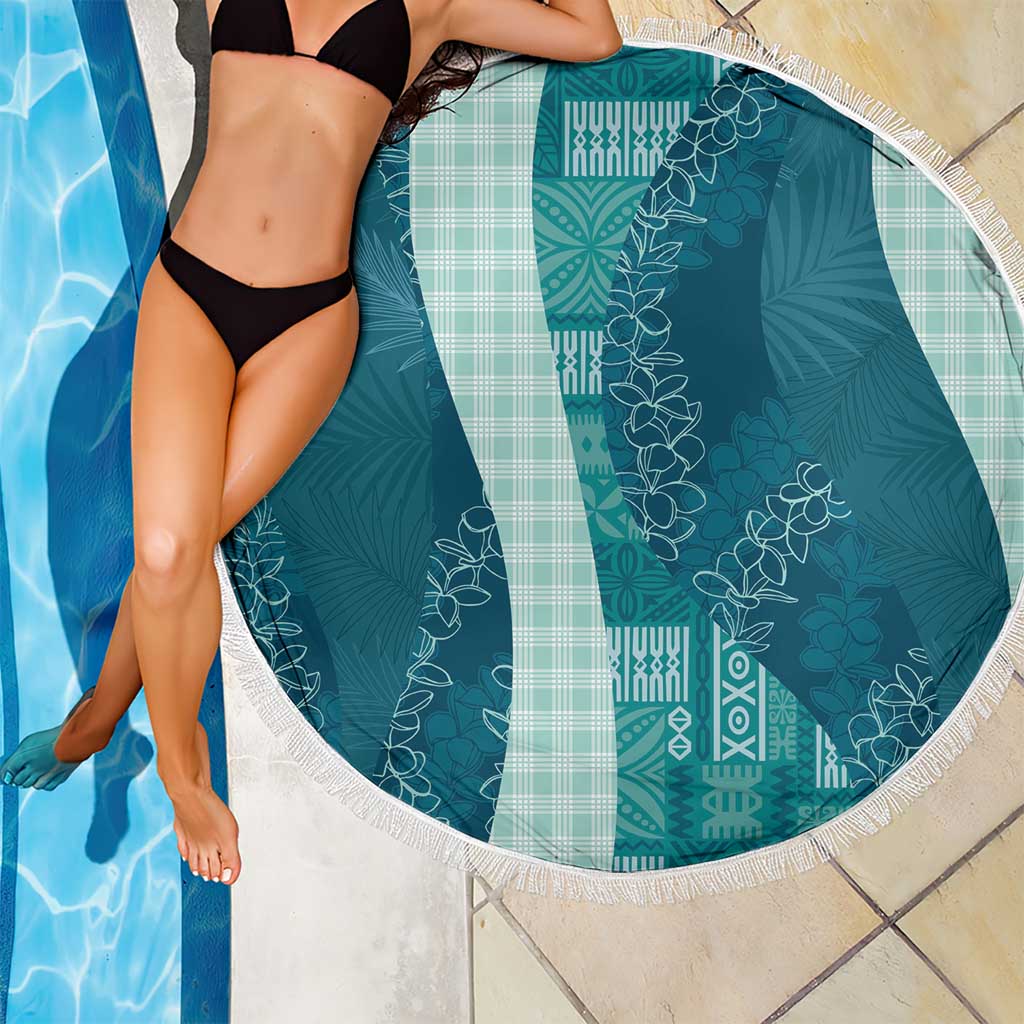 Polynesian Tribal Pattern Patchwork Picturesque Beach Blanket Oceanic