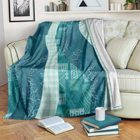 Polynesian Tribal Pattern Patchwork Picturesque Blanket Oceanic