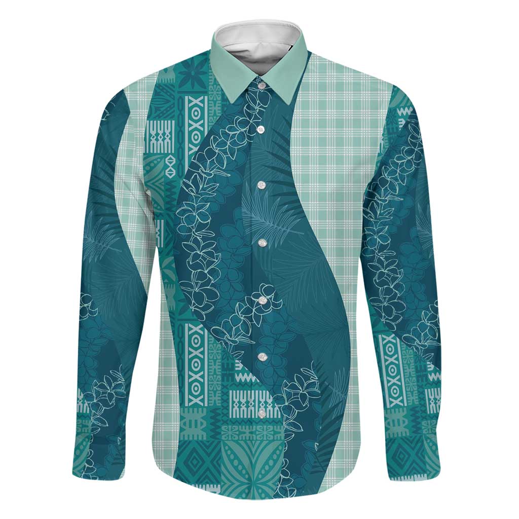 Polynesian Tribal Pattern Patchwork Picturesque Family Matching Off Shoulder Maxi Dress and Hawaiian Shirt Oceanic