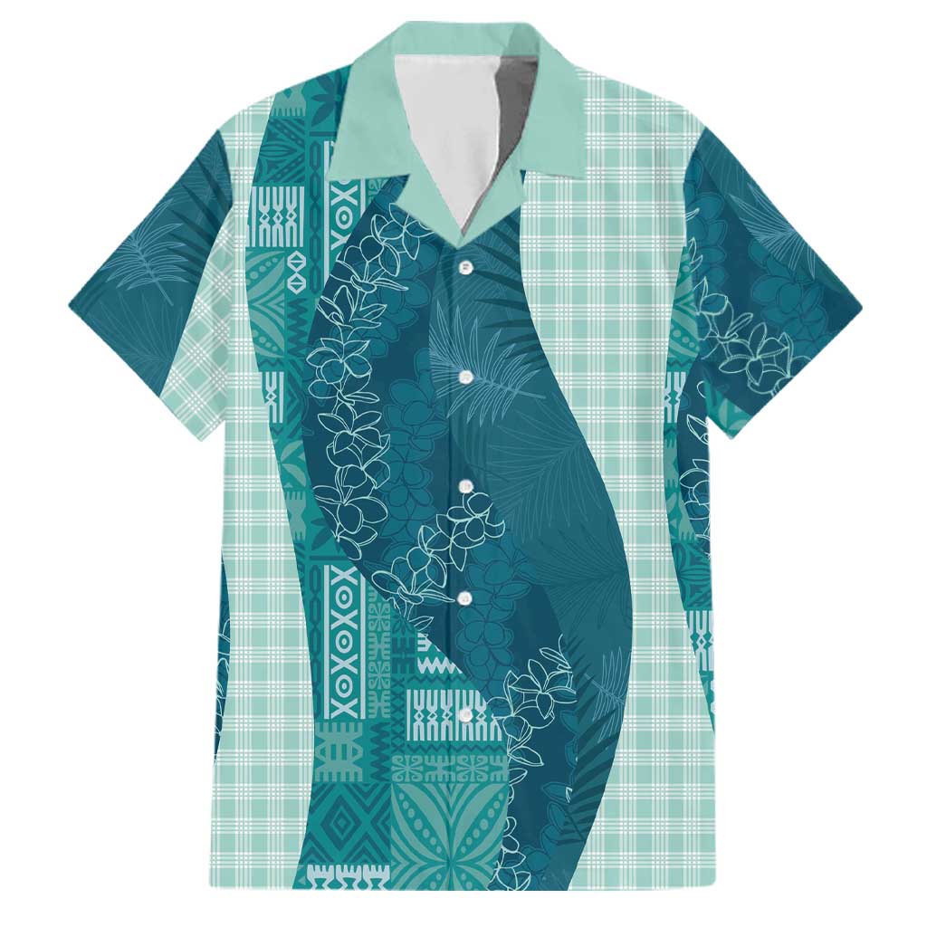 Polynesian Tribal Pattern Patchwork Picturesque Family Matching Off Shoulder Short Dress and Hawaiian Shirt Oceanic