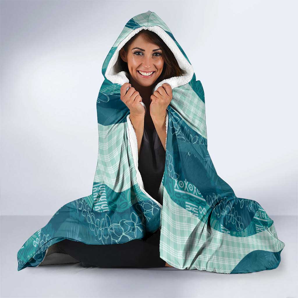Polynesian Tribal Pattern Patchwork Picturesque Hooded Blanket Oceanic