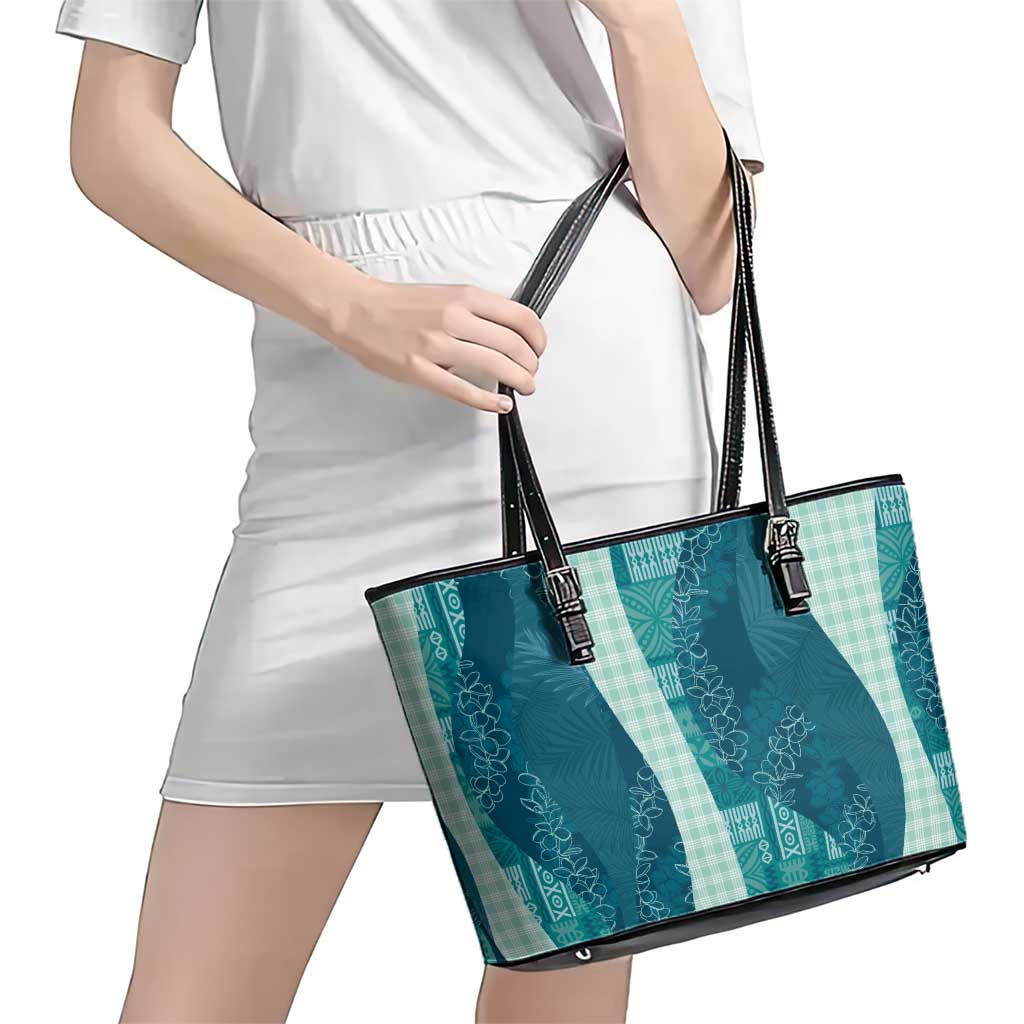 Polynesian Tribal Pattern Patchwork Picturesque Leather Tote Bag Oceanic