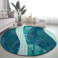 Polynesian Tribal Pattern Patchwork Picturesque Round Carpet Oceanic