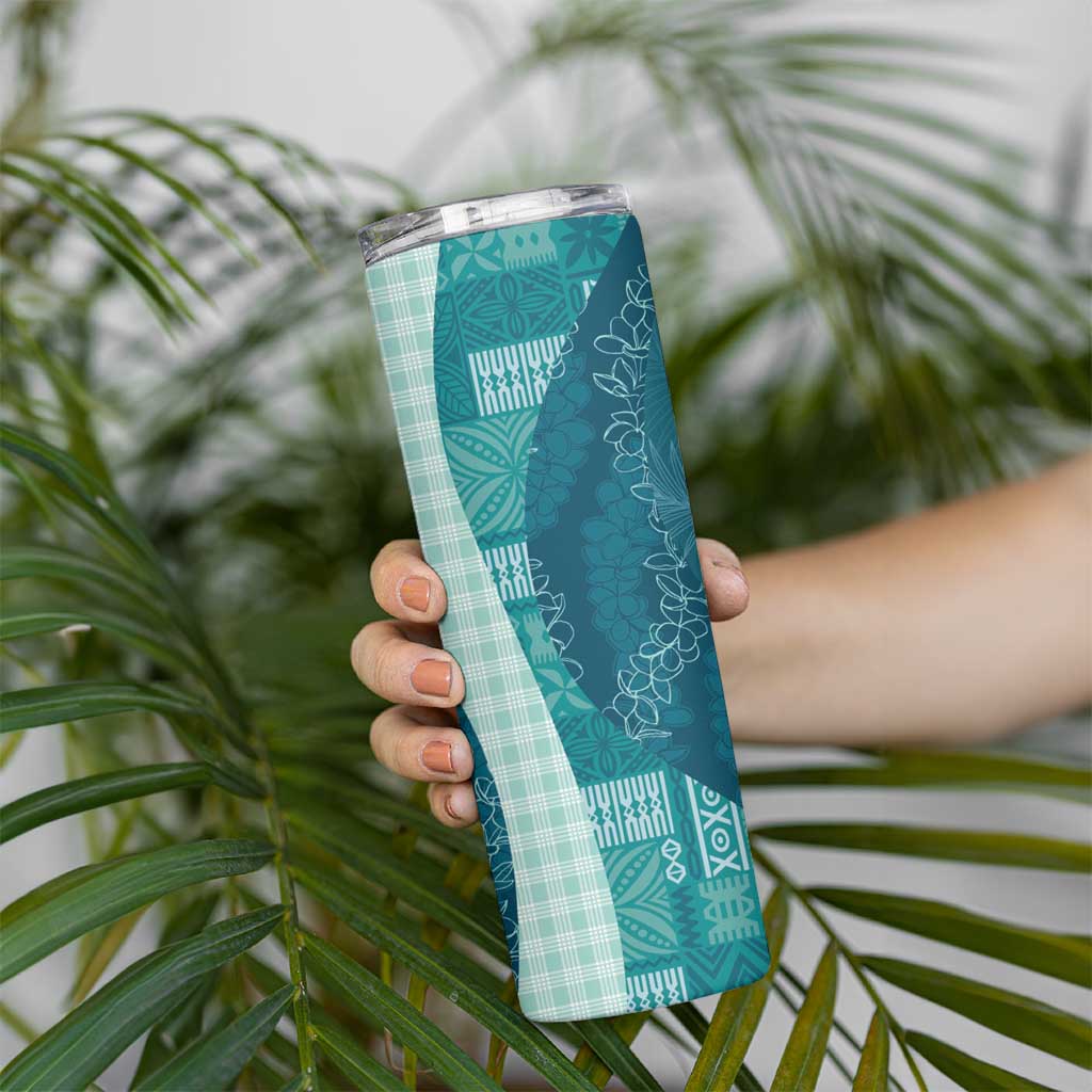 Polynesian Tribal Pattern Patchwork Picturesque Skinny Tumbler Oceanic