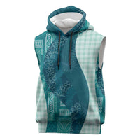 Polynesian Tribal Pattern Patchwork Picturesque Sleeveless Hoodie Oceanic LT7 Blue - Polynesian Pride