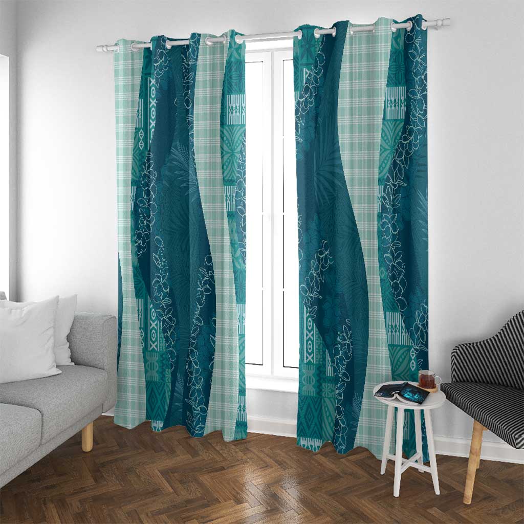 Polynesian Tribal Pattern Patchwork Picturesque Window Curtain Oceanic