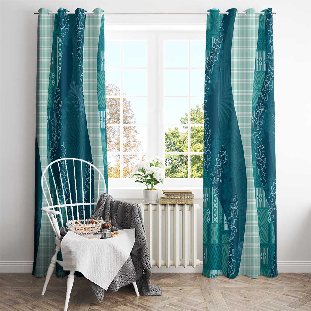 Polynesian Tribal Pattern Patchwork Picturesque Window Curtain Oceanic
