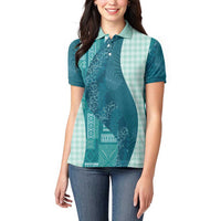 Polynesian Tribal Pattern Patchwork Picturesque Women Polo Shirt Oceanic
