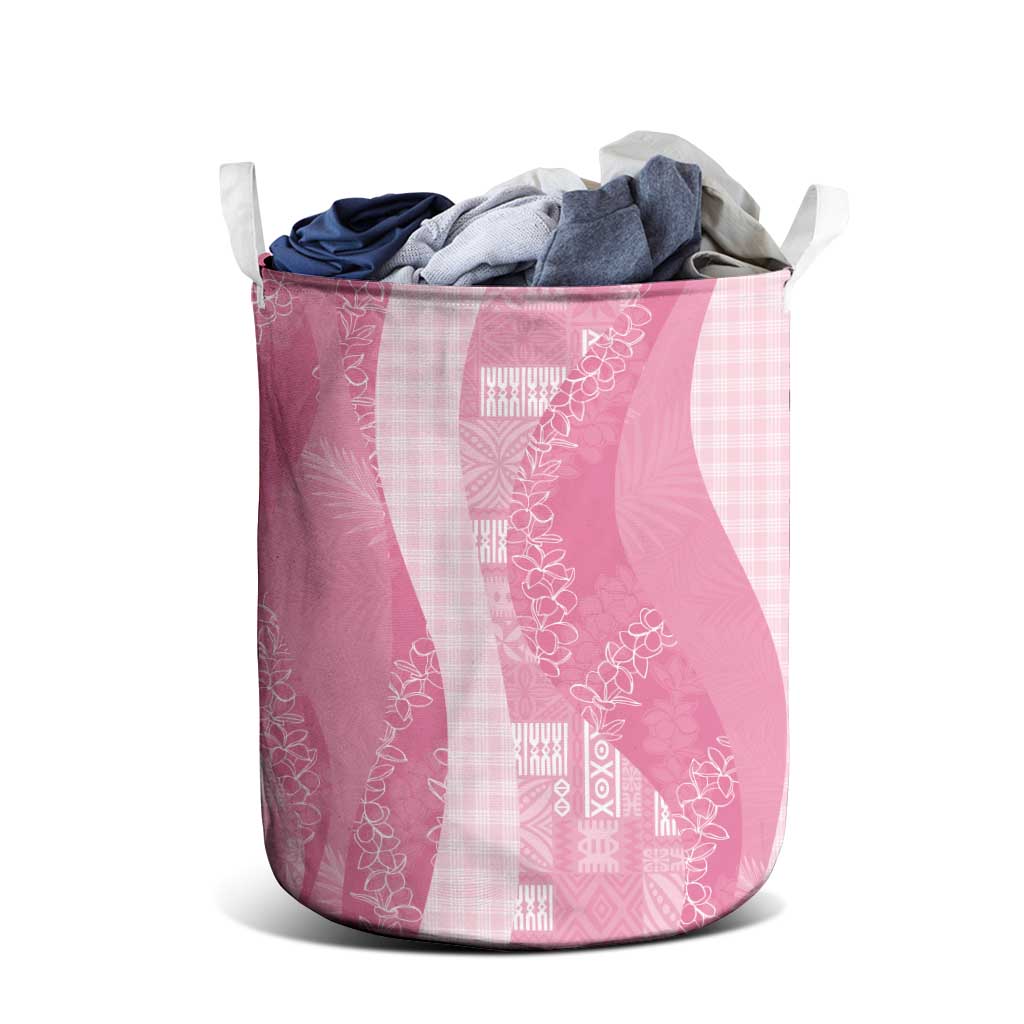 Polynesian Tribal Pattern Patchwork Picturesque Laundry Basket Rose Pink