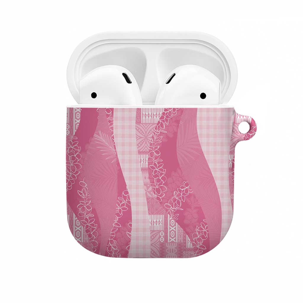 Polynesian Tribal Pattern Patchwork Picturesque AirPods Case Rose Pink