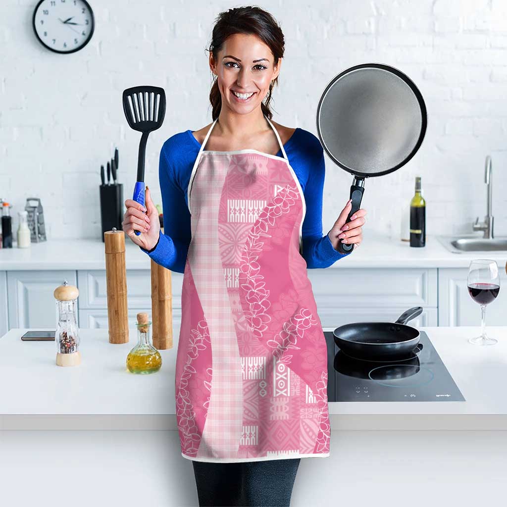Polynesian Tribal Pattern Patchwork Picturesque Apron Rose Pink