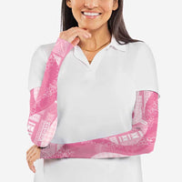 Polynesian Tribal Pattern Patchwork Picturesque Arm Sleeves Rose Pink