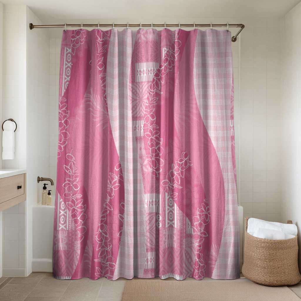 Polynesian Tribal Pattern Patchwork Picturesque Bathroom Set Rose Pink