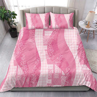 Polynesian Tribal Pattern Patchwork Picturesque Bedding Set Rose Pink