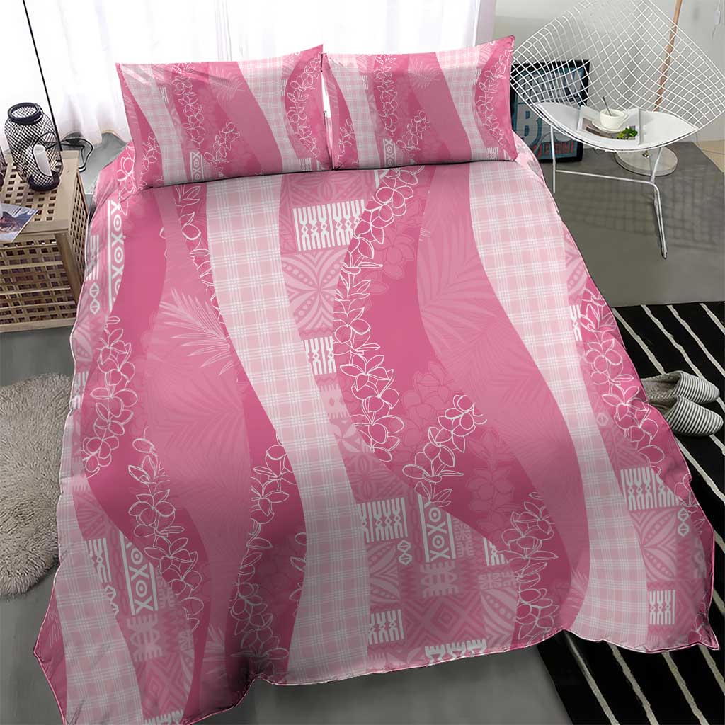 Polynesian Tribal Pattern Patchwork Picturesque Bedding Set Rose Pink