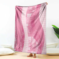 Polynesian Tribal Pattern Patchwork Picturesque Blanket Rose Pink