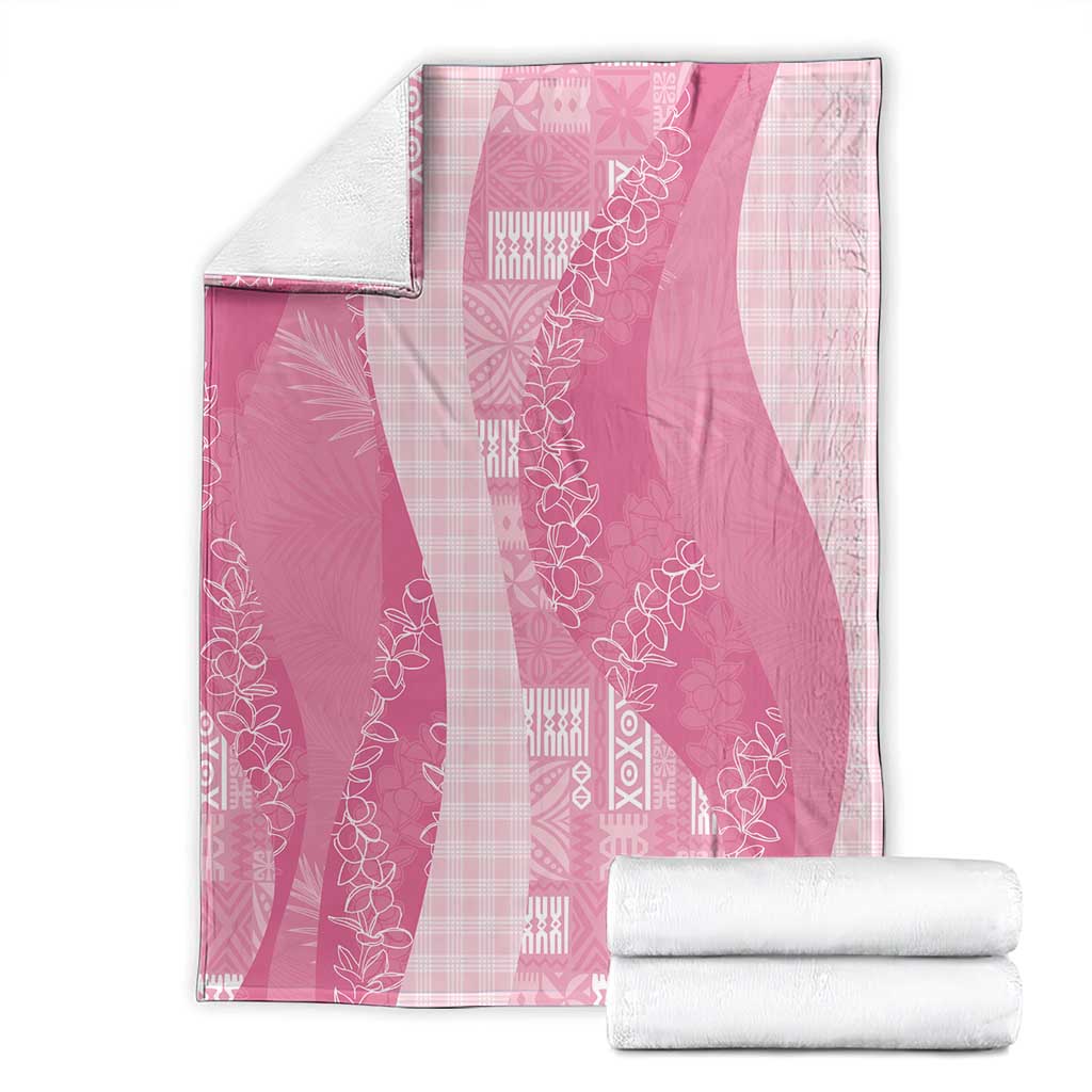 Polynesian Tribal Pattern Patchwork Picturesque Blanket Rose Pink