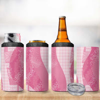 Polynesian Tribal Pattern Patchwork Picturesque 4 in 1 Can Cooler Tumbler Rose Pink