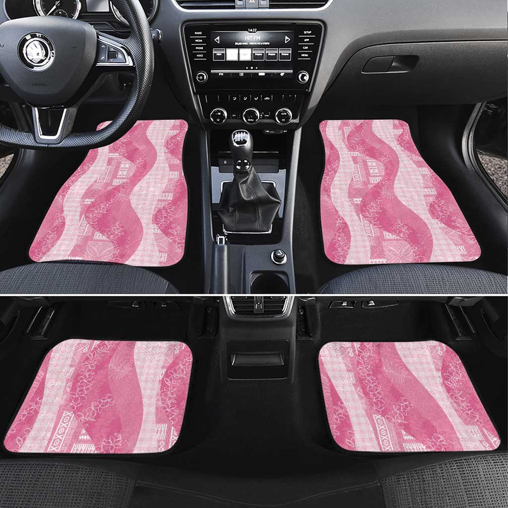Polynesian Tribal Pattern Patchwork Picturesque Car Mats Rose Pink