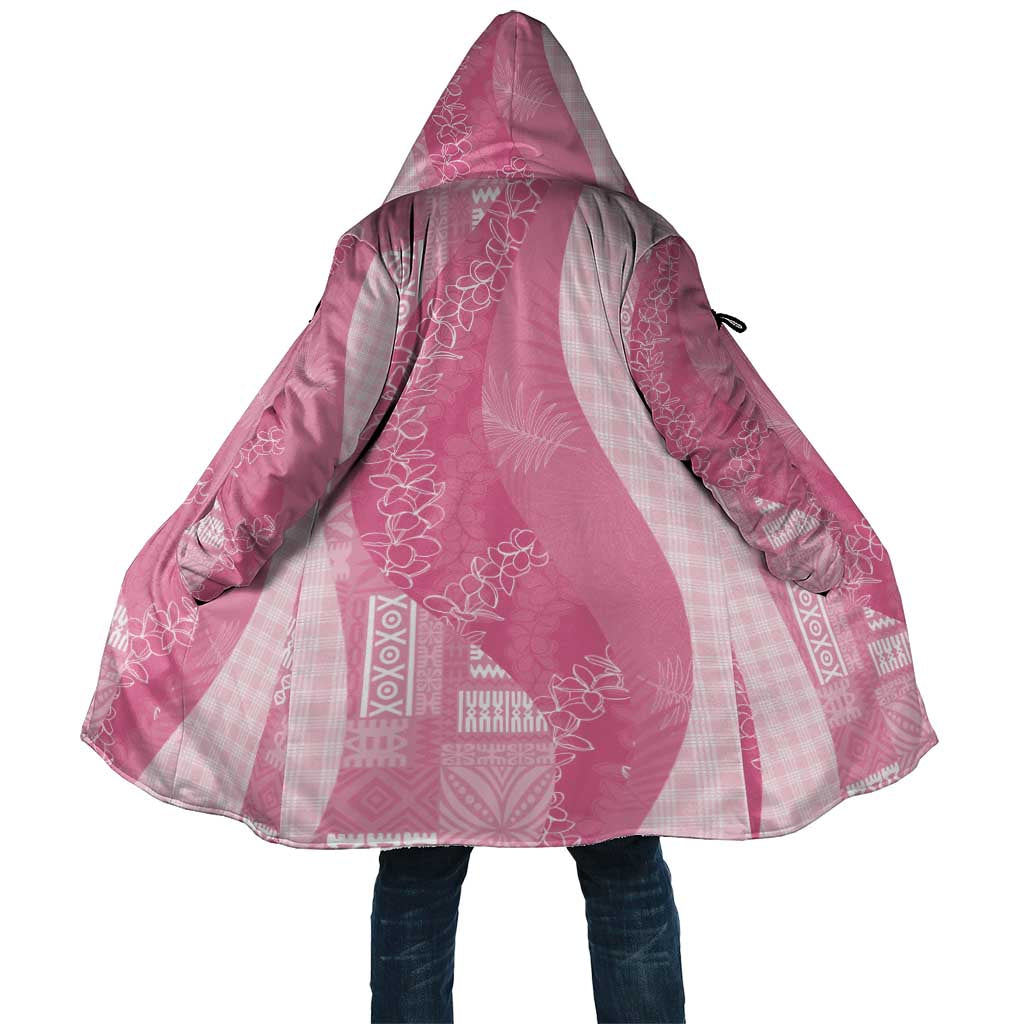 Polynesian Tribal Pattern Patchwork Picturesque Cloak Rose Pink