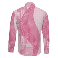 Polynesian Tribal Pattern Patchwork Picturesque Family Matching Short Sleeve Bodycon Dress and Hawaiian Shirt Rose Pink LT7 - Polynesian Pride