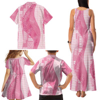 Polynesian Tribal Pattern Patchwork Picturesque Family Matching Tank Maxi Dress and Hawaiian Shirt Rose Pink LT7 - Polynesian Pride