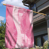 Polynesian Tribal Pattern Patchwork Picturesque Garden Flag Rose Pink
