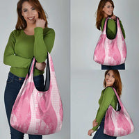 Polynesian Tribal Pattern Patchwork Picturesque Grocery Bag Rose Pink