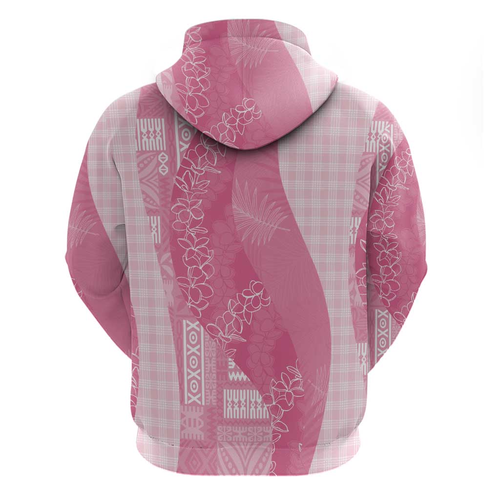 Polynesian Tribal Pattern Patchwork Picturesque Hoodie Rose Pink