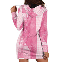 Polynesian Tribal Pattern Patchwork Picturesque Hoodie Dress Rose Pink