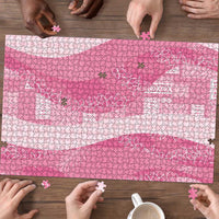 Polynesian Tribal Pattern Patchwork Picturesque Puzzle Rose Pink