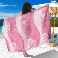 Polynesian Tribal Pattern Patchwork Picturesque Sarong Rose Pink