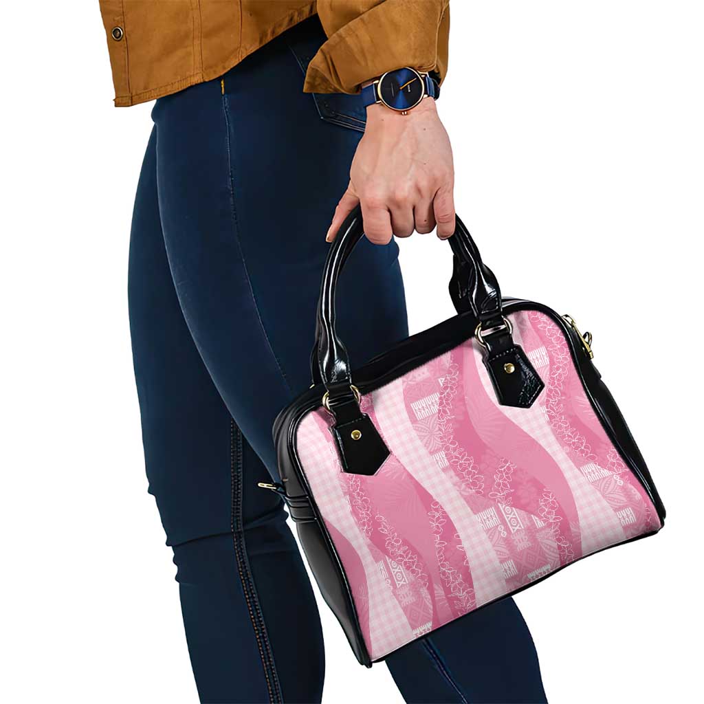 Polynesian Tribal Pattern Patchwork Picturesque Shoulder Handbag Rose Pink