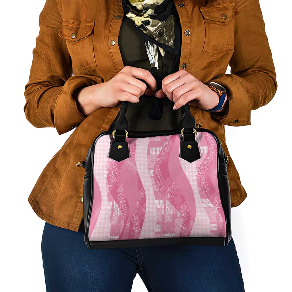 Polynesian Tribal Pattern Patchwork Picturesque Shoulder Handbag Rose Pink
