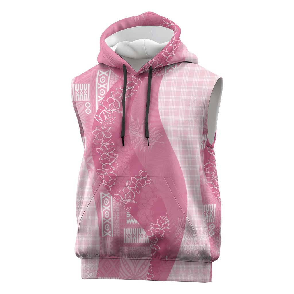 Polynesian Tribal Pattern Patchwork Picturesque Sleeveless Hoodie Rose Pink LT7 Rose Pink - Polynesian Pride