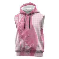 Polynesian Tribal Pattern Patchwork Picturesque Sleeveless Hoodie Rose Pink LT7 Rose Pink - Polynesian Pride